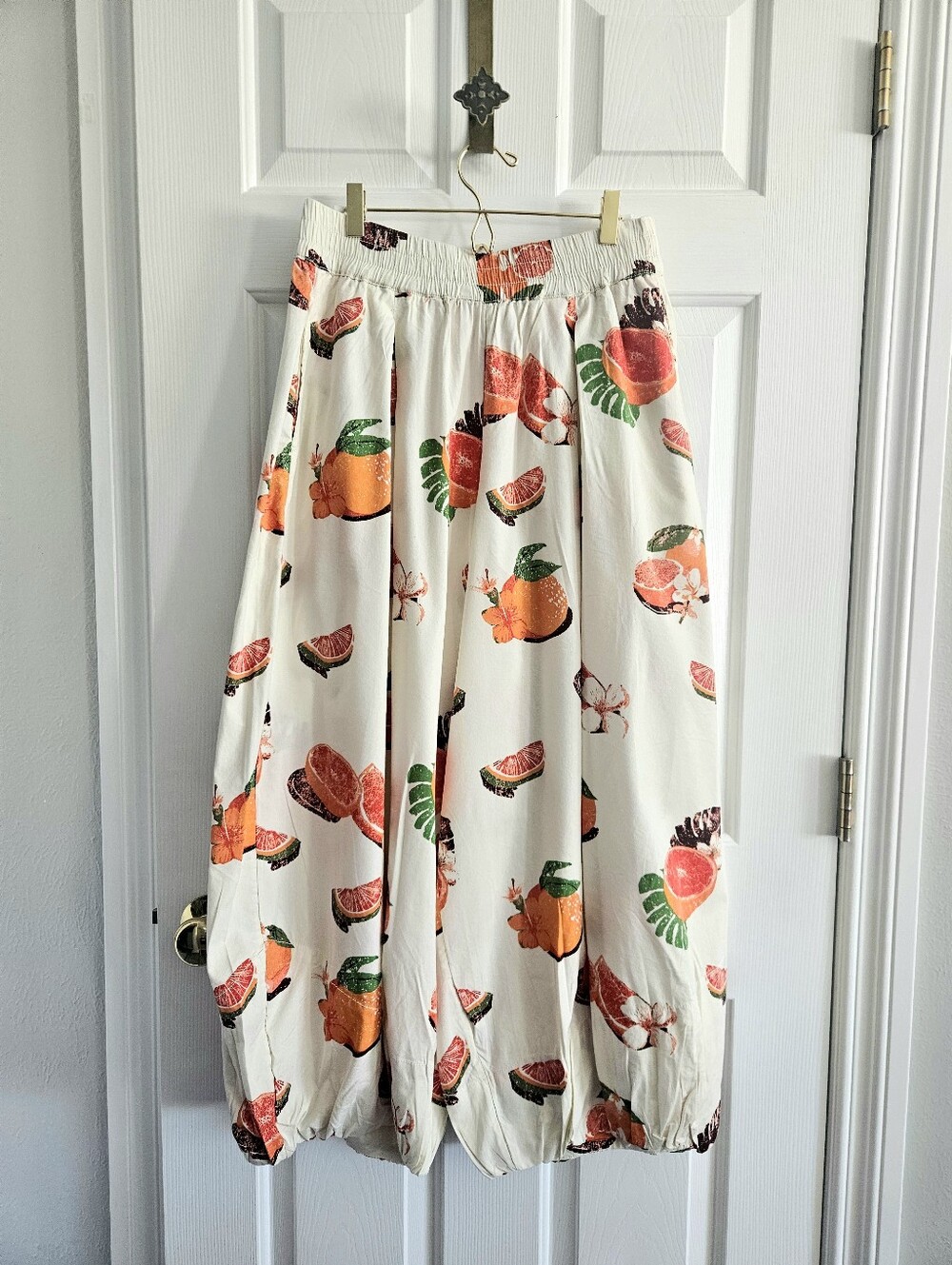 NWT Free People Moonflower Cotton Blend Balloon Pants- Funky Fruits